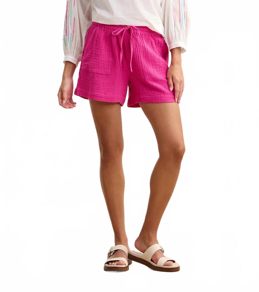 NEW HATLEY santorini cotton shorts in fuchsia